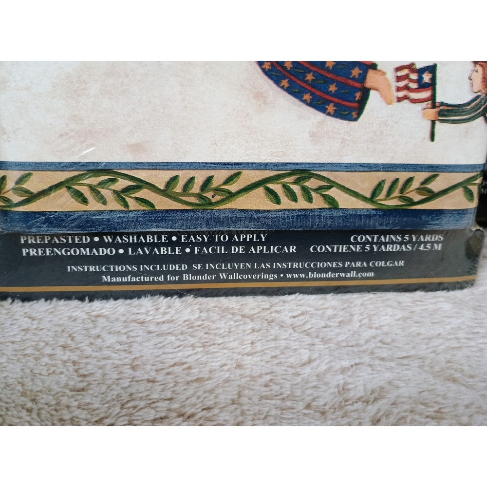 NOS Lot of Expressions PrePasted Washable USA Flag Angel Decor Wallpaper Border‎ - Picture 3 of 6